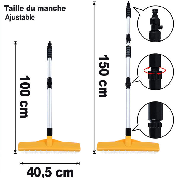 dimension balai brosse arroseur broom pour gazon synthétique